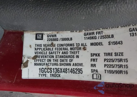 2004 Chevrolet Colorado Ls z USA, uszkodzony, nr VIN 1GCCS136X48146295